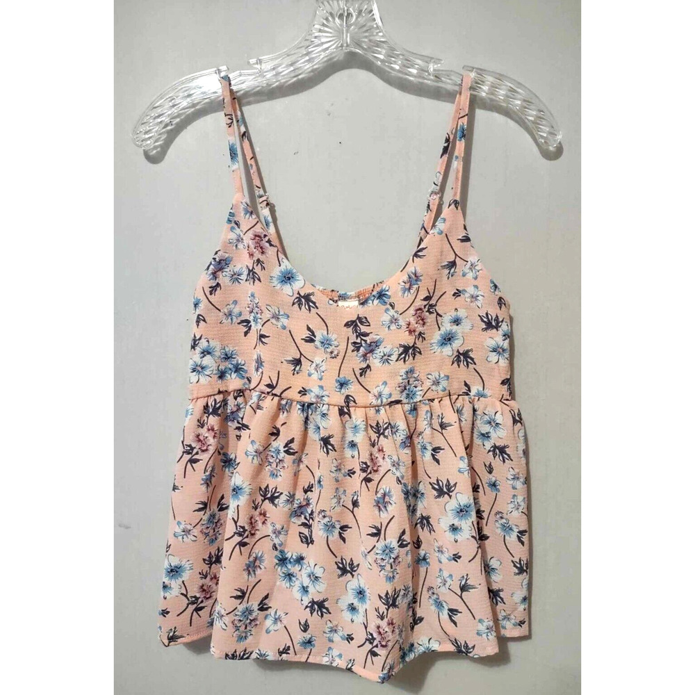 NWT Romwe Pink Floral Sleeveless Blouse Size Small